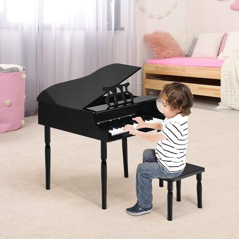 Costzon Classical Kids Piano ، 30 Keys Wood Toy Grand Piano مع موقف موسيقي ومقعد ، لعبة موسيقية صغيرة للأطفال ، مثالية لغرفة الأطفال ، غرفة الألعاب ، أفضل الهدايا (الساق المستقيمة ، الوردي) in Saudi Arabia
