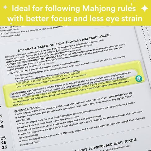Mahjong Line Finder, 4 Pack Bright Mahjong Rules Helper Reader, Beginner-Friendly Mahjong Accessories, for Players - Blue in Saudi Arabia