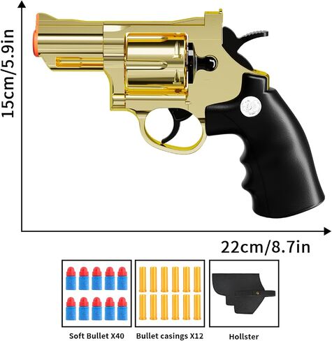 لعبة بندقية ， مسدس رصاصة ناعمة ، Game Slingshot Toy Gun ، Foam Blaster مع رصاصات الإسفنج ، للأطفال الذين تتراوح أعمارهم بين 8 وما فوق (الفضة) in Saudi Arabia