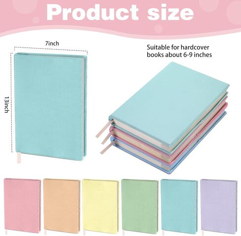 Gilprop 6 Pack Stretchable Book Covers 6-9 Inch Colored Fabric Reusable Book Protector Sleeve for Hardcovers Textbook Protection Supplies(Morandi Colors) in Kuwait