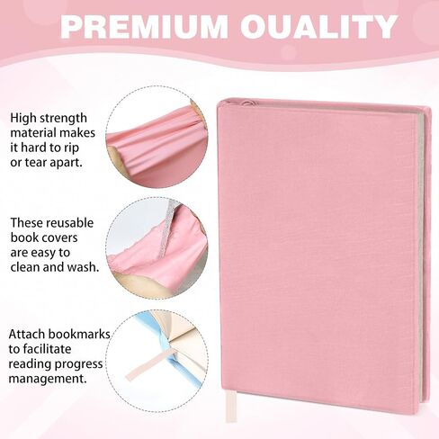 Gilprop 6 Pack Stretchable Book Covers 6-9 Inch Colored Fabric Reusable Book Protector Sleeve for Hardcovers Textbook Protection Supplies(Morandi Colors) in Kuwait
