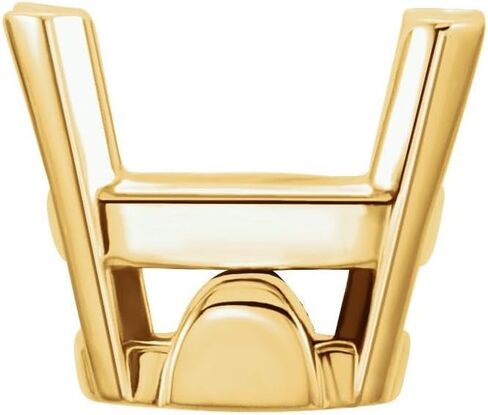Semi-Polished 18k Yellow Gold 6x4mm Emerald Cut 4-Prong Shank Setting with Solder Pads Setting Finding Fine Jewelry For Women Gifts For Her (Mounting Only, Not All Stones Included) in Saudi Arabia
