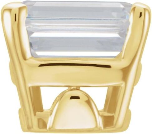 Semi-Polished 18k Yellow Gold 6x4mm Emerald Cut 4-Prong Shank Setting with Solder Pads Setting Finding Fine Jewelry For Women Gifts For Her (Mounting Only, Not All Stones Included) in Saudi Arabia