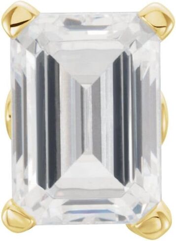 Semi-Polished 18k Yellow Gold 6x4mm Emerald Cut 4-Prong Shank Setting with Solder Pads Setting Finding Fine Jewelry For Women Gifts For Her (Mounting Only, Not All Stones Included) in Saudi Arabia