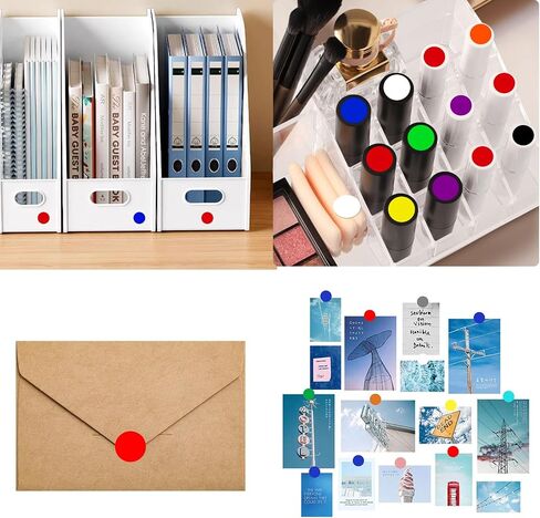 1000 PCS ملصقات مستديرة 1/2 بوصة ملصقات دائرة النقطة الملونة ملصقات رمز صغير لمكتب متجر ساحة بيع الفصول الدراسية المنزلية (الأحمر ، 1000 PCS) in Kuwait