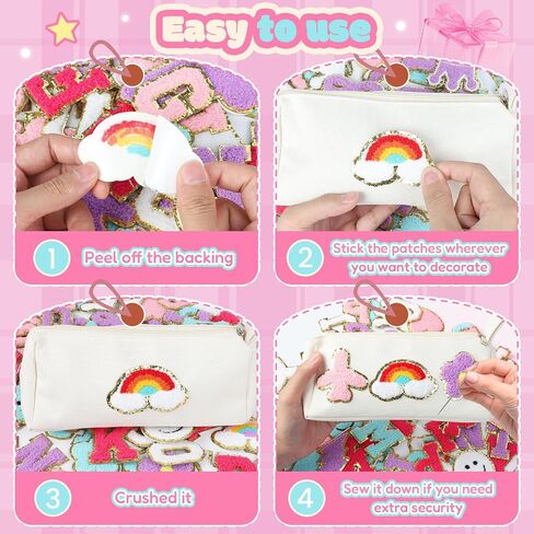 تصحيحات خطاب تشنيل تلتصق ببقع لاصقة على الحروف ، 84 PCS Patches الحديد على أحرف للملابس ملصقات رسائل مطرزة على قبعة حقيبة الظهر للأكياس in Saudi Arabia