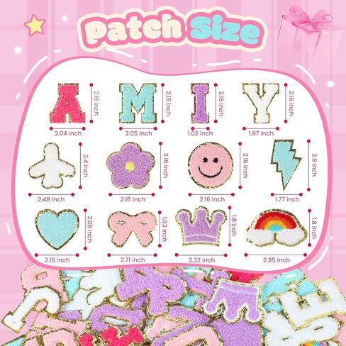 تصحيحات خطاب تشنيل تلتصق ببقع لاصقة على الحروف ، 84 PCS Patches الحديد على أحرف للملابس ملصقات رسائل مطرزة على قبعة حقيبة الظهر للأكياس in Saudi Arabia