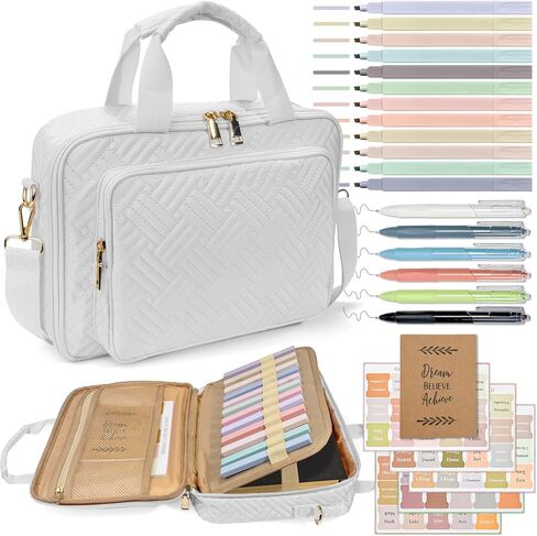 Bible Cover for Women & Bible Case Spacious Bible Bags for Women with Adjustable Shoulder Strap Bible Study Organizer Pink Bible Carrying Case with Highlighters Set Christian Gifts in Saudi Arabia