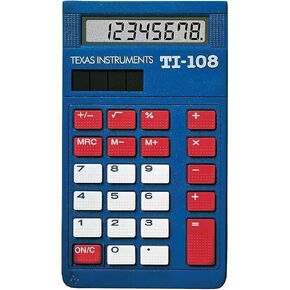 Texas Instruments TI-108 Teacher Kit TI-108TK 8-Digit Desktop Calculator, Blue (TI108TK)
