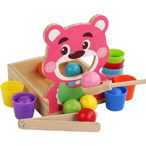 Wooden Feeding Toy for Toddlers - Pretend Food Game for Preschoolers, Play Food Set for Kids, Learning Resources Food Group Activities