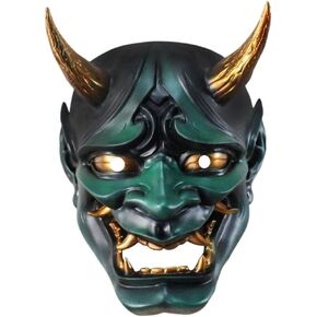 Samurai Oni Mask - Japanese Hannya Mask for Horror Cosplay & Halloween Party Costume Props