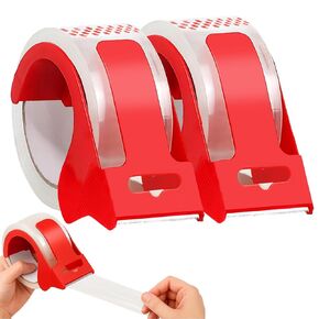 Heavy Duty Packing Tape,2 Rolls Clear Packaging Tape with 2 refillable Dispenser, 1.88 Inches x 55 Yards, Designed for Shipping Tape for Moving, Shipping and Packing