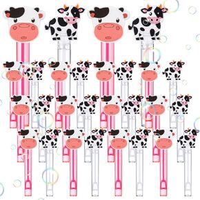 24 Pcs Cow Bubbles Wands Bulk Cow Party Favors Mini Bubble Wands for Baby Shower Birthday Themed Party Favor Gift Bag Stuffers
