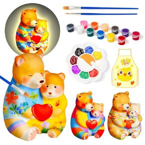 Loungelore Paint Your Own Cat Lamp Kit, DIY 3D Kitty Cat Night-Light, Art Supplies Arts & Crafts Kit for Kids Age 8-12, Creativity Painting Kit Toy for Girl Birthday Gift Ages 3 4 5 6 7 8 9 10 11 12+