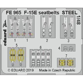 Eduard Photoetch Zoom 1:48 - F-15E seatbelts STEEL