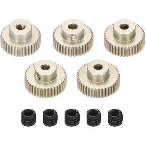 5Pcs 64DP Pinion Gear Set 36T 37T 38T 39T 40T for 3.175 mm Shaft Aluminium Alloy Pinion Gear with Screws for RC Motor