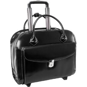 McKLEIN 15" Leather Wheeled Ladies' Laptop Briefcase- GRANVILLE- Black