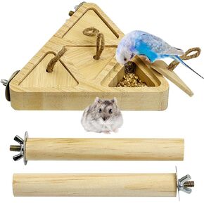 ألعاب Fhiny Wooden Bird Fraging ألعاب ، ألعاب Parrot التفاعلية مع العليقين تقف على قفص Bird Perming ألعاب الطيور للببغوميات Cockatiels الببغاوات أحب الطيور