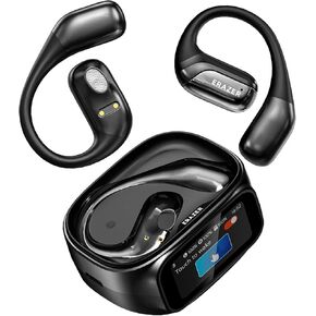 AI Translation Earbuds Real Time, LCD Touch Screen OWS Real-Time Translator Earbuds for 134 Languages, Open Ear Translation Headphones for Travel, Business, Learning, Compatible with iOS & Android