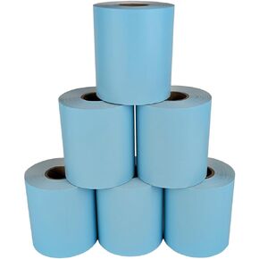 EPSON TM-L90, TM-L90(II), Star TSP654, Bixolon SRP-S300 - Blue Sticky Thermal Paper - 3 1/8" x 120' - 6 rolls/case - and other liner-free compatible thermal printers!