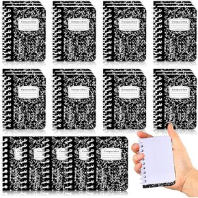 30 Pack Mini Spiral Composition Notebooks Bulk 3. 5 x 2. 5 Inches Marble Small Tiny Blank Pocket Notebooks 80 Pages Memo Pads for Journal Office College School Students Graduation Gifts(Vivid)