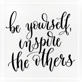 Infusion Be Yourself Inspire The Others Crystal Square Paperweight with Gift Box