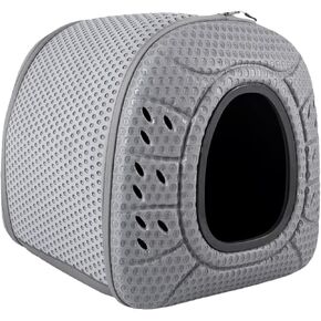 Cat Bed Cave House for Indoor Cats, Collapsible Cat House, Waterproof Cat Beds for Outdoor, Cat Hideaway for Kitten, Grey, 15 x 15 x16 Inches