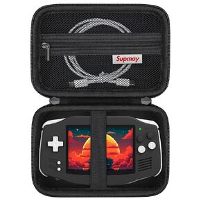 Hard Carrying Case for RG34XX Retro Handheld Game Console, Retro Game Travel Storage Holder with Mesh Bag for SD Card, USB Charging Cable, User Manual, Black