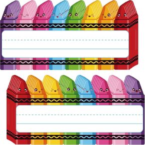 48 PCS CARS NAME TAGS Back to School Crayon اسم ملصق ملصق لمكاتب الفصل الدراسي 5.9 × 1.96 بوصة علامات الطالب للمكتب للعودة إلى مدرسة Classroom Clayon Decor