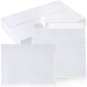 HappyHapi 40 Pack 5x7 White Envelopes - Self Seal for Invitations, Weddings, Photos, Greeting Cards, Mailing