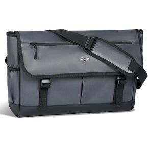 Messenger Laptop Bag, Durable Shoulder Bag for Men & Women, Waterproof & Stylish 15.6 Inch Laptop Case, Large Computer Bags with Crossbody Strap, Perfect Work & School Bag, Silver Grey