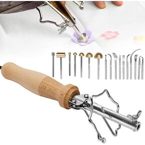 DIY Cloth Fabric Flower Making Tools Kit, Electric Fabric Flower Maker Artificial Flower Ironing Machine with 17 Heads & Bag