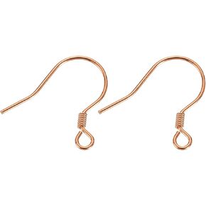 uxcell 2Pcs Earring Hook, S925 Sterling Silver Round Ear Wires Fish Hooks (Wire 0.6mm/22 Gauge) for Jewelry Making DIY Ear Post Supplies, Champagne Gold