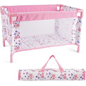Reborn Baby Dolls Crib, Foldable Babys Doll Bed for 17-20 Inch Baby Dolls, Removable Babys Doll Playpen Toy Crib, Reborn Baby Doll Accessories with Storage Bag, Doll Pack & Kids Girl Boy Gift