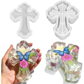RESINWORLD Fancy Cross Box Silicone Mold, Small Jar Storage Mold with Lid
