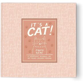 Studio Oh! It's a Cat! A Keepsake Journal, 104 Pages, Hardcover Pet Journaling Notebooks with Photo Frame Cover, 5 Divider Pockets for Memento Keepsake Storage, Lay Flat Design, 120 GSM Paper
