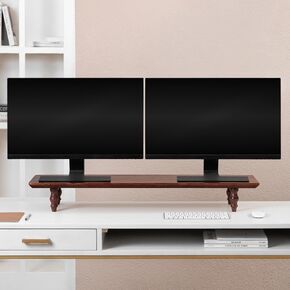 Anji Mountain Monitor Stand - Desktop Organizer & Laptop Riser, Ergonomic Monitor Riser, Space-Saving Monitor Stand for Desk, Durable Construction, Easy Assembly, Ideal for Home & Office,Walnut