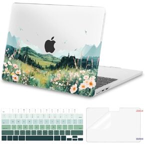 Moseso متوافق مع MacBook Air 13 بوصة الحالة 2025 2024 2023 2022 M4 A3240 M3 A3113 M2 A2681 ، قشرة صلبة وغطاء لوحة المفاتيح وحامي الشاشة MacBook Air 13.6 بوصة ، مشهد نابض
