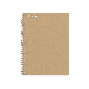 STAPLES Premium 1-Subject Notebook, 5.875-inch x 9-inch, College Ruled, 100 Sheets, Brown, 3/Pack (ST52120NVS)