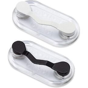 Readerest Magnetic Holders for Glasses - 2 Styles in Stainless White and Black - Eyeglass and Sunglass Holder Clips - Badge Holder, Name Tag, Shirt Clip, and Nurse ID Clip for Daily Use