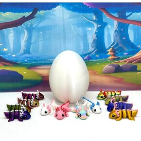 12pcs 3D Printed Articulated Mini Axolotl with Egg, Colorful Fidget Mini Axolotl Figures, Tiny Animal Figures, Birthday Party Decorations MA003-SET