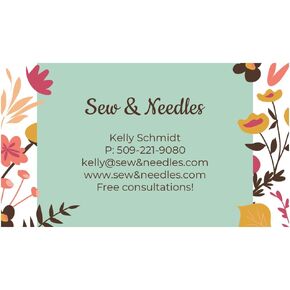 Personalized Lush Greenery Business Cards - 3.5" x 2" Watercolor Custom Cards - 100 Count