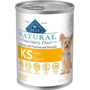 Blue Buffalo Natural Veterinary Diet KS دعم الكلى طعام الكلاب الرطبة ، الدجاج 12.5 أوقية العلب (حزمة 12)
