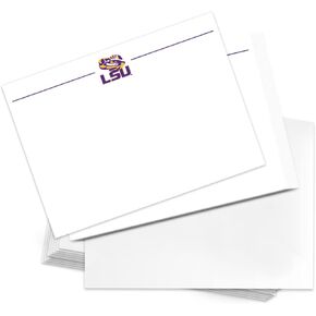 Desert Cactus LSU Notecards 10 حزمة قرطاسية بطاقة القرطاسية النمور Geaux Louisiana Choorts تشمل الأظرف حفلة Memo شكرًا لك (Notecard 1B)