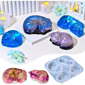 Cat and Dog Resin Silicone Mold, 3D Animal Epoxy Casting Molds, Resin Pet Memorial Statue for The Preservation of Animal Hair and Ashes, Pet Parents Souvenir,DIY Home Decorations, Art Crafts, Gift
