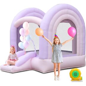 Ktaxon Inflatable Bounce House, Outdoor & Indoor Dream Kid Jump Bouncer Castle with Slide, 350W Air Blower for Party, Backyard, Lawn (106" L x 79" W x 81" H)