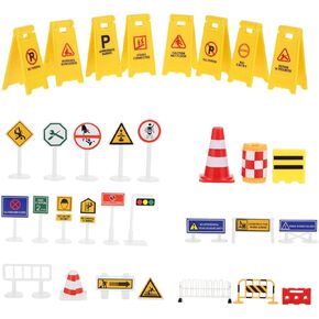 TOYANDONA 1 Set Traffic Sign Educational Road Signs for Fun Learning Traffic Signals Construction Models Boys Interactive Play Safety Awareness