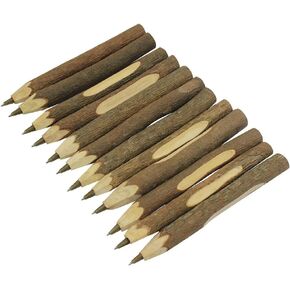 Handmade Wooden Ballpoint Pen Creative Original Ecological Wood Pen Short Style (about 5 inches, 13 cm) - 12 pcs