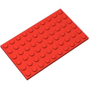 Classic Red Plates Bulk, Red Plate 6x10, Building Plates Flat 10 Piece, Compatible with Lego Parts and Pieces