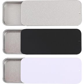 Metal Box Containers Empty Slide Top Small Metal Containers Rectangular Storage Box Containers for Candies Jewelry Crafts Pills Survival Kit 3Pcs(3.14 by 1.34 by 0.46 Inch)